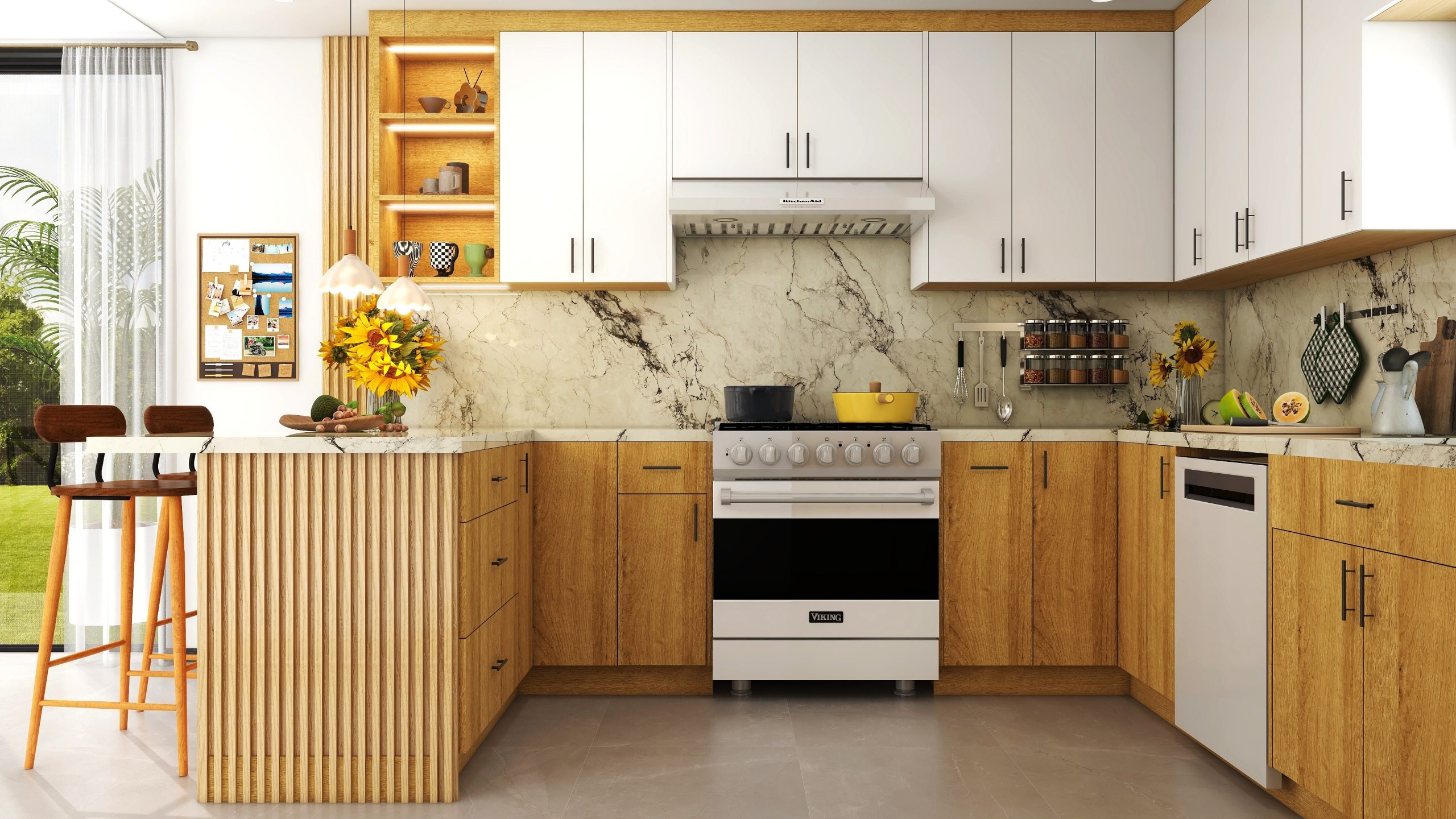 High-quality render of a modern Kassa kitchen