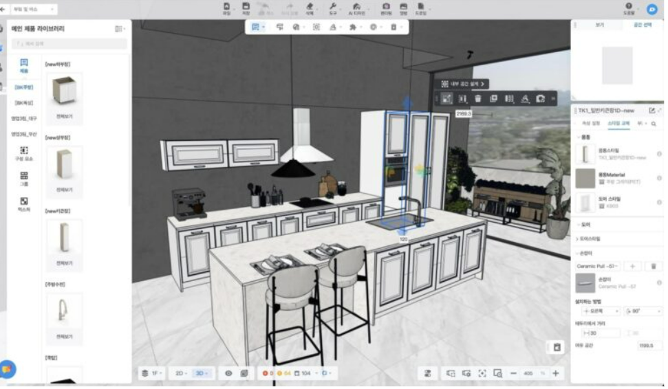 Screenshot of Daelim Bath's enterprise model library within Coohom's interface.