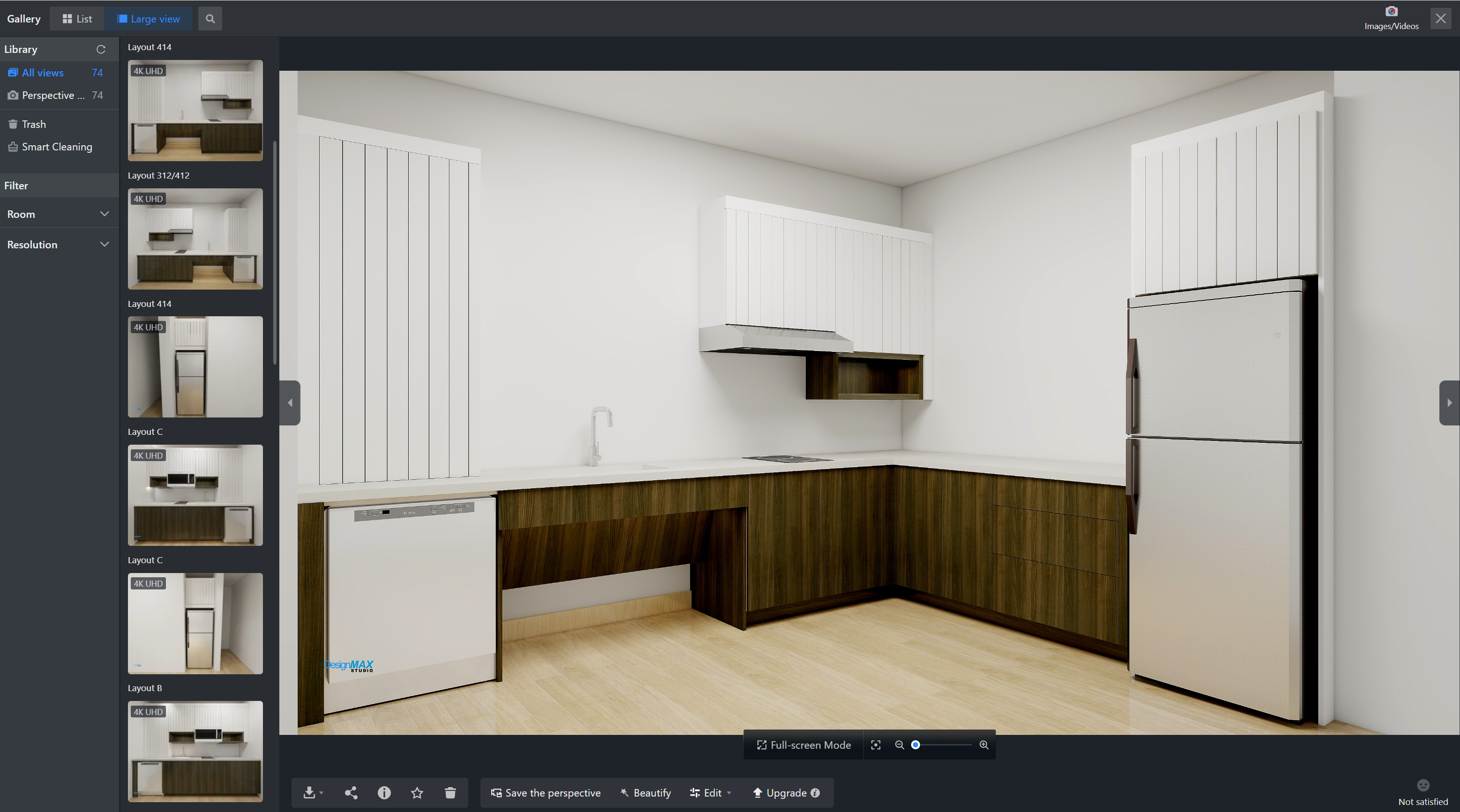 A screenshot of a corner kitchen cabinet setup within the Coohom interface.