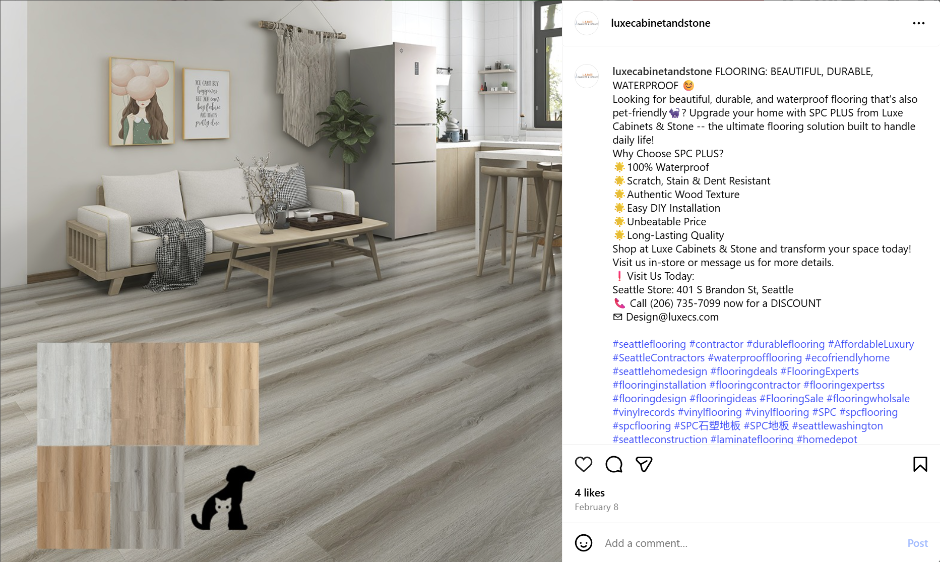 Another example of Luxe's marketing with a Coohom render.