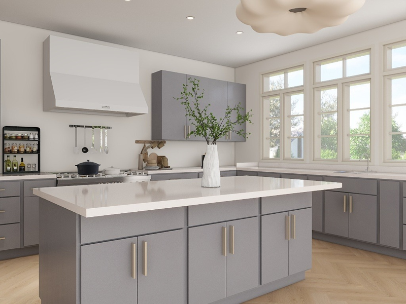 A stunning kitchen render by Luxe Cabinet & Stone