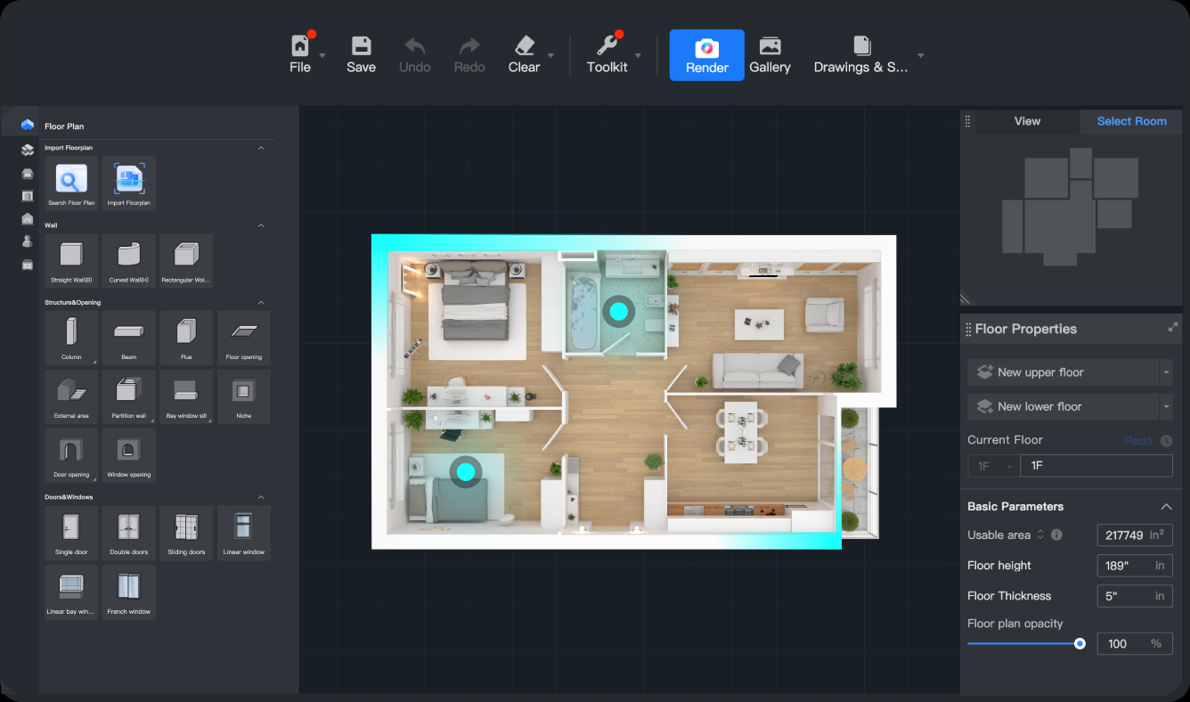 Coohom Design Tool Interface
