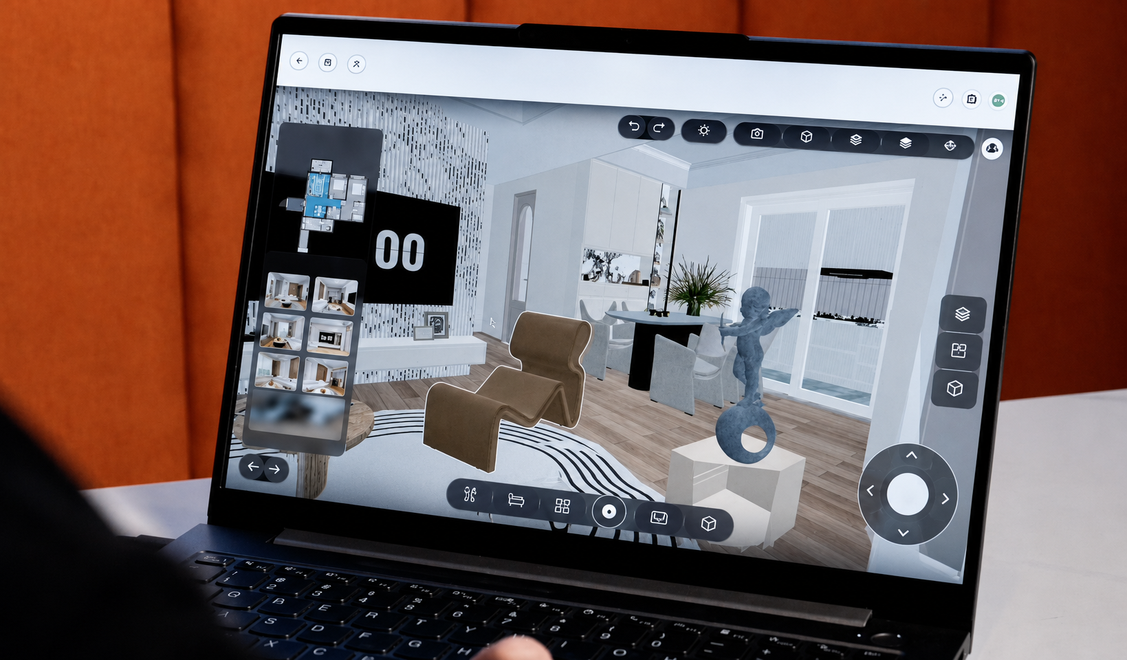 Customer viewing AI generated home visualization